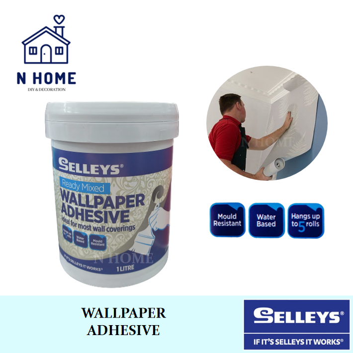 Selleys Wall Paper Adhesive 1 Liter Glue Wallpaper Wall Lining Paper