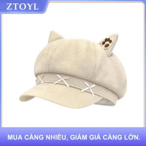 【ZTOYL】 Ngọt Ngào Cung Thiết Kế Dễ Thương Mèo Tai Mũ Nón Mũ Mùa Xuân Và Mùa Thu Du Lịch Đa Năng Họa Sĩ Mũ Cho Phụ Nữ