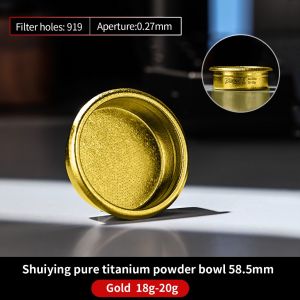 BINCOO Titanium Coffee Portafilter Powder Bowl Espresso Machine Handle Powder Cup Precision Integrated Espresso Machine Portafilter Accessory
