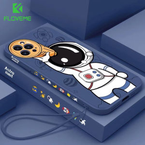 FLOVEME Astronaut Printed Phone Case For iPhone 13 12 11 Pro Max XS Max XR X 8 7 Plus Couple Silicone All-inclusive Shockproof Cover