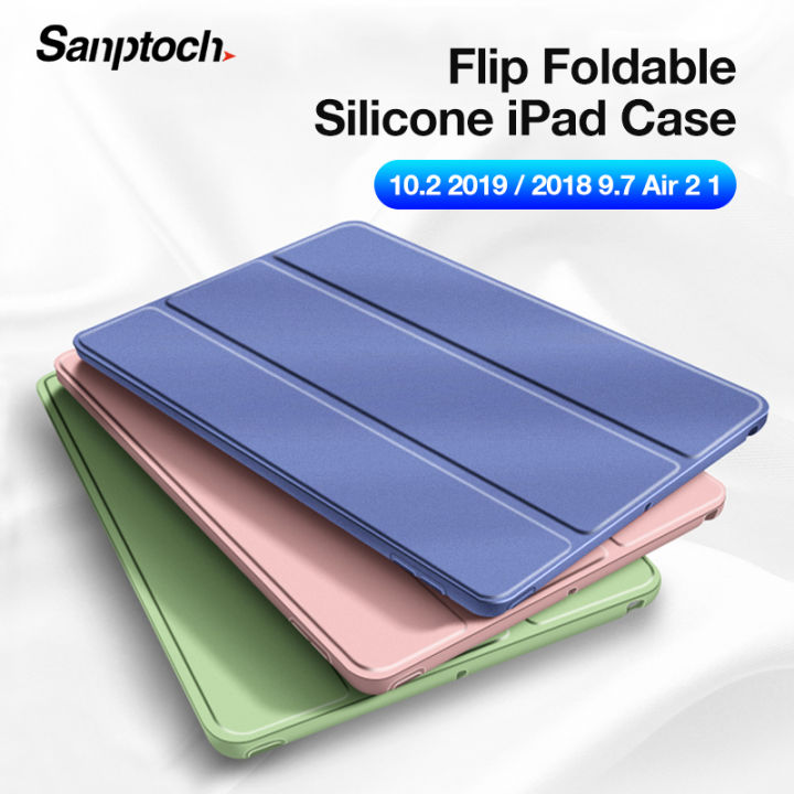 Sanptoch For iPad Air Air Case 2019 Pro 11 2020 Air  Air 2020 Air Case Silicone Soft Back Cover Pu Leather Casing For  - Main Image
