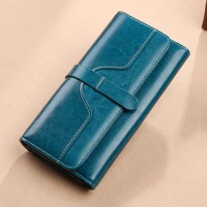 RFID Anti-Theft Brush New Three Fold Multi Fold Genuine Leather Cowhide Wallet Multifunctional Anti Tamper Magnetic Card Bag Sho2026