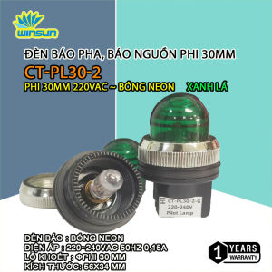 Đèn báo pha báo nguồn phi 30mm 220V