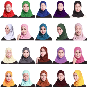 Womens Muslim Cotton Mini Hijab for Head Scarf Solid Color Full Cover Inner Cap Islamic Arab Wrap Shawl Turban Hat Headw