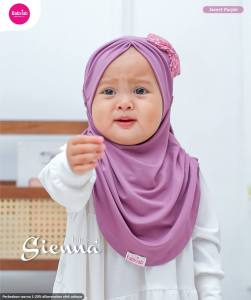 Jilbab anak Forzen Babyjab Jersey Premium Seina Ungu Umur 0 - 7 Tahun