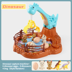 Mini Dinosaur Claw Machine for Kids 360° Rotating Dinosaur Capture Toy Fun Household Toy for Boys and Girls with Dinosaur Shape