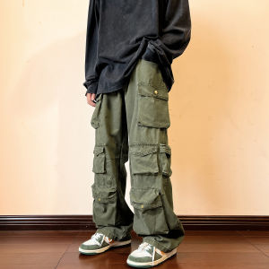 Cargo Pants Multi-pockets Tooling Pant Harajuku Mens Vintage Loose Wide Leg Pants Streetwear Casual Hip-hop Mopping Trousers2026