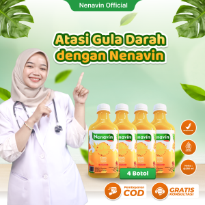 Nenavin Cuka Nanas Asli 4 Botol Solusi Atasi Gula Darah Tinggi BPOM