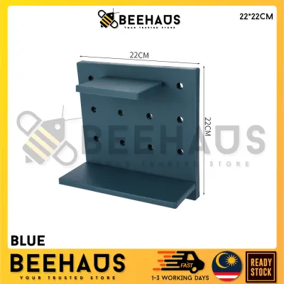 BEEHAUS DIY Pegboard Wall | Pegboard Organizer Deco Storage Wall Pegboard Rack Shelf Tool Board | Hiasan Dinding Rak Dinding