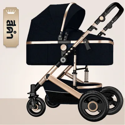 Beige รถเข็นเด็ก พับได้ รถเข็นเด็กเอนกประสงค์ สายรัดแบบ นั่ง/เอน/นอน เข็นหน้า-หลังได้ ปรับนั่งเอนนอน ที่นั่งสูง มีให้เลือก 4สี