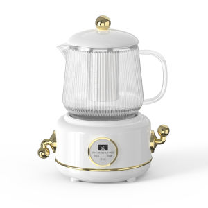 Mini Electric Kettle Multifunctional Retro Design 0.6L Pot Glass Kettle Electric Heating Food Insulation Fruit Tea Hot Beverage Insulation Wellness