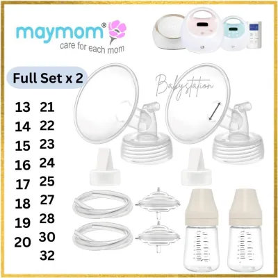 Maymom Pump Parts Compatible With Spectra S1 Flanges Valves Tubes Bottles Backflow Protectors (2 Sets)