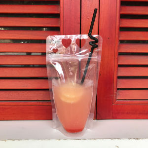 50pcs Disposable Plastic Juice Bag Portable Milk Tea Packaging Bag Hot And Cold Drink