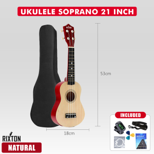 Rixton 21 Inch Ukulele Soprano Basswood for Kids Gifts with 4 Strings Ukulele