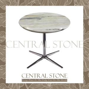 CENTRAL STONE Brazilian Natural Marble Coffee Side Table Dia45cm -Blue Crystal