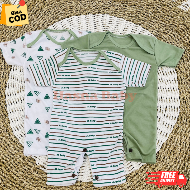 pcs Jumper Romper Bayi Baru Lahir, Paket 3Pcs Romper Kacing