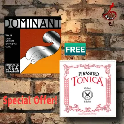 DOMINANT VIOLIN STRING 1 SET FREE PIRASTRO TONICA E STRING 1 UNIT-FOR STUDENT AND STAGE PERFORMER