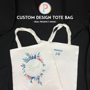 Custom Own Design Tote Bag (One/Two Side Print) Personalised Customised Gifts For Her Birthday Wedding 客制化设计手提袋 生日礼物 Beg Design Sendiri