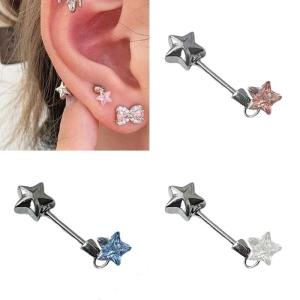 Trendy Star Wand Zirconia Studs Earrings Lightweight Star Wand Earrings with Zirconias Perfect for Women