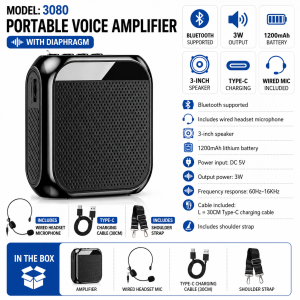 Expose Portable Voice Amplifier  Voice Amplifier Booster With Wired Speaker Mini speaker microphone amplifier