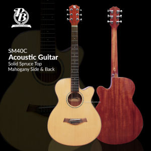 PB Solid Top Series Solid Spruce Top Mahogany Side and Back Acoustic/Semi Acoustic Guitar SM40/SM40CEQ