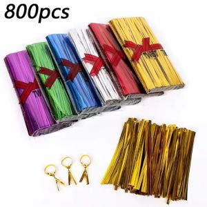800Pcs/Pack Metallic Twist Ties Reusable Twist Tie for Bread Packaging for Bakery Household Party Cello Candy Bread Coffee Bags Cake Pops Packing Tools