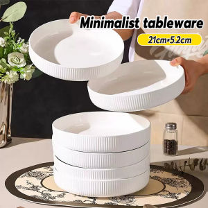 Baete White Ceramic Steak Plate Dining Serving Dish for Home Restaurant Nordic Style Tableware 1Pc