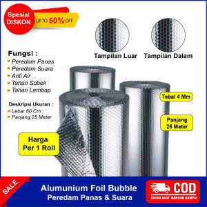 Peredam Panas Buble Almunium Doble Side Ukuran 60cm x 25 meter Per Roll