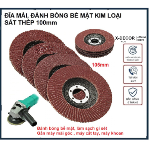 5 Đĩa nhám xếp mài kim loại đá đĩa mài đánh bóng gỉ sét và làm sạch bề mặt đa năng gắn máy mài máy cắt máy khoan