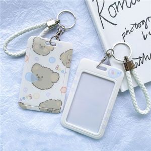 LINSBAYWU การ์ตูน อุปกรณ์นักเรียน ตราสัญลักษณ์ ที่ใส่นามบัตร ผู้ถือบัตรเครดิต ผู้ถือบัตรประจำตัวธนาคาร กล่องใส่การ์ดรถบัส