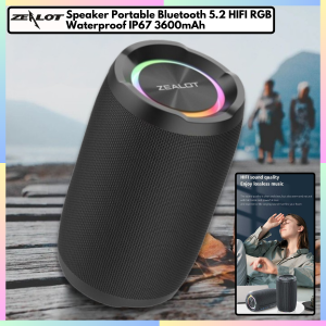 FAST DELIVERY ZEALOT Speaker Bluetooth Portable Outdoor Full Bass RGB Waterproof IP67 3600mAh Charge