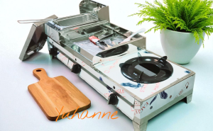 3in1 Burger Griddle with Deep Fryer and Stove Stainless Heavy Duty