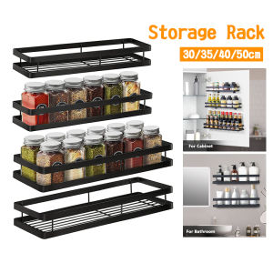 Kitchen Spice Rack Container Organizer Wall Mounted Punch Free Seasoning Shelf Storage Kitchen Rak Dapur Untuk Letak Barang 調味料置物架| DaQueen