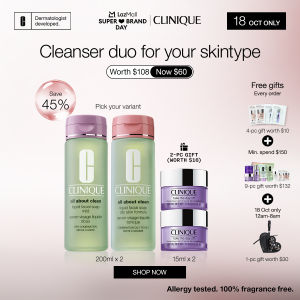 [Super Brand Day] Clinique Cleanser duo for your Skintype (Worth $108)