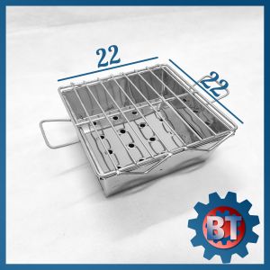 Khay nướng / bếp nướng than hoa Inox (21x21x10cm) - (30x21x10cm)