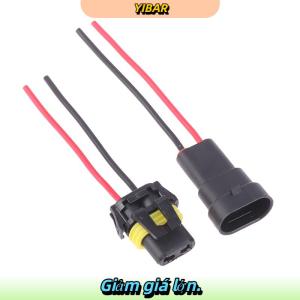 YIBAR 1 2pcs 9005 khe cắm duy nhất với dây 10cm bóng đèn ổ cắm đèn pha đèn sương mù nam cắm adapter chống thấm nước kết nối ô tô