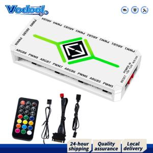 ⚡⚡ตัวแยกพัดลม ARGB PWM 1 ถึง 9 ช่อง พร้อมรีโมท สำหรับระบบระบายความร้อนในคอมพิวเตอร์เกมมิ่ง