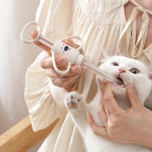 OUTOPEN Anti-Choke Pet Feeding Stick Detachable Soft Tip Cat Feeding Device Portable with Scale Pet Pill Dispenser For Kitten Puppy