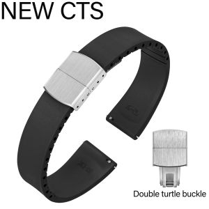 Cut to Size Fluororubber Watch Band Fashion Fast Release Flat-end Universal CTS FKM Rubber Watch Strap 18mm 19mm 20mm 21mm 22mm2026