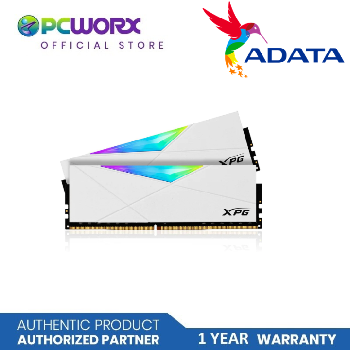 2PCS 8GB Adata AD-AX4U32008G16A-DW50-BOX XPG SPECTRIX D50 RGB 16GB(2X8GB)  DDR4 3200Mhz Wh 16GB RAM 2PCS 16GB DDR4 RAM MEMORY RAM Lazada PH