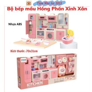 Bộ Đồ Chơi Nấu Ăn Nhà Bếp Kitchen Màu Hồng Phấn Mô Phỏng Dụng Cụ Nhà Bếp Cho Bé-Tiệm Nhà Sóc 2023