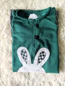 Dress Anak Gambar Kelinci Dress Bunny Lengan Panjang Untuk Anak Usia 1 2 3 4 5 6 Tahun
