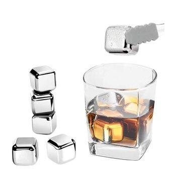 Premium Stainless Steel Ice Cubes With Tongs [12-Pack] By Setoris- Reu