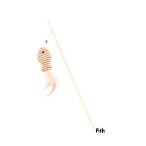 Cat Toy Teaser Stick Handmade Wooden Wang Stick Pet Cat Interactive Toys Chaser Training Pet Toys Rat Doll Sisal Bell Ball Scratch Mainan Kucing 逗猫棒