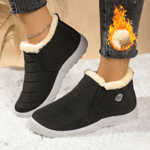 [Free Shipping] BN Cotton Shoes For Women Winter Outdoor Wear Plush-Lined Warm Casual Shoes WomenS Winter Thickened Casual Low-Top Flat-Heeled Shoes
