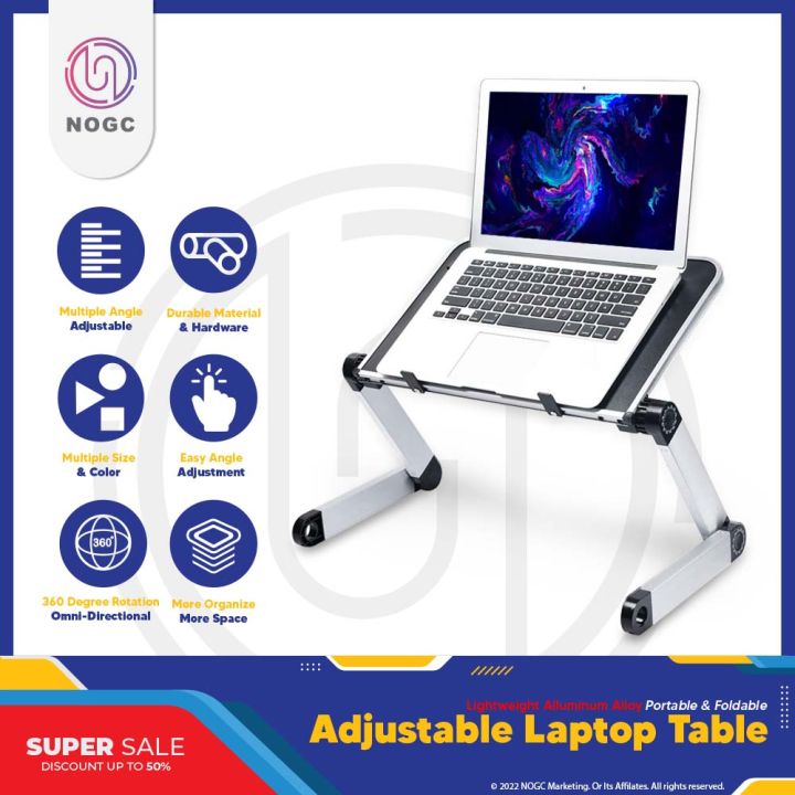 ‎️‍🔥NOGC‎️‍🔥 NFO-023 [2 SIZE] Foldable Aluminum Laptop Table Stand ...