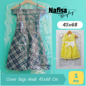 Cover Baju Anak 45x68 Mika Plastik Transparan Pelindung Pakaian Gantung Anti Debu