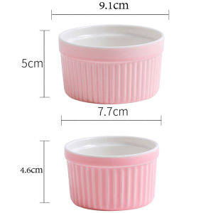KLIMO Kitchen Colorful Ceramic Striped Bowl For Baking Or Serving Small Large