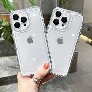 Luxury Silicone Transparent Shockproof Armor Case For iPhone 13 12 11 15 16 14 Pro Max 8 Plus XR XS X Phone Clear Protect Cover