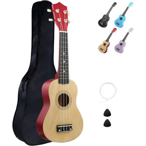 21inch Small Guitar Ukulele with Gig Bag 1 Standby String and 2 Picks All Basswood for Students Beginner